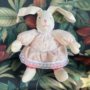 Cream Stuffed Bunny with Dress